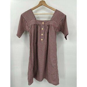 Vintage You Must Create YMC A-Line Gingham Dress Square Neck Check Pattern 8